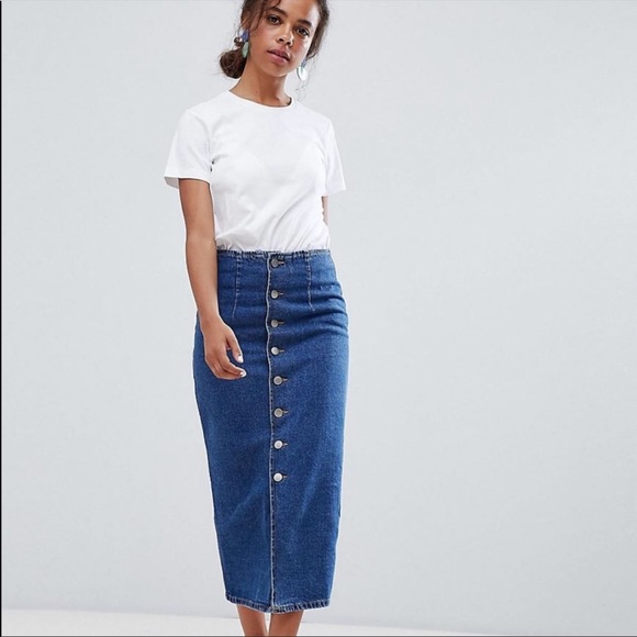ASOS | Skirts | Asos Denim Midi Skirt 